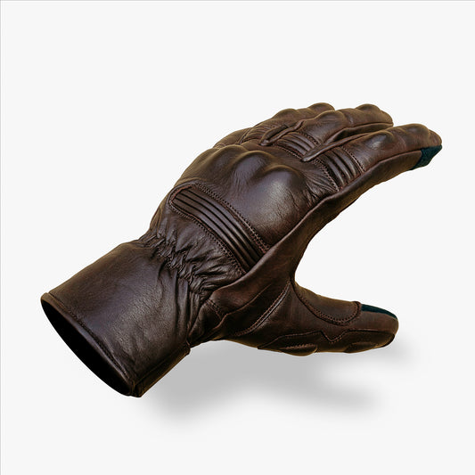 Full Gauntlet Motorcycle Gloves • Brown