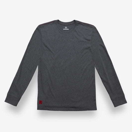 Charcoal Gray long-sleeve shirt on a white background