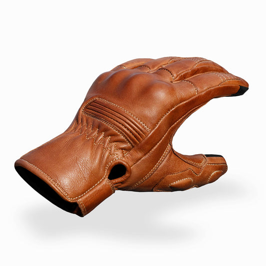 Golden Brown leather glove on a white background