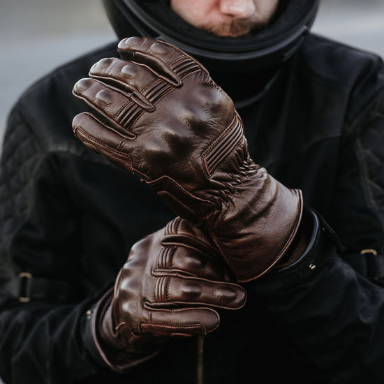 Full Gauntlet Motorcycle Gloves Brown Full Gauntlet Motorcycle Gloves Brown
