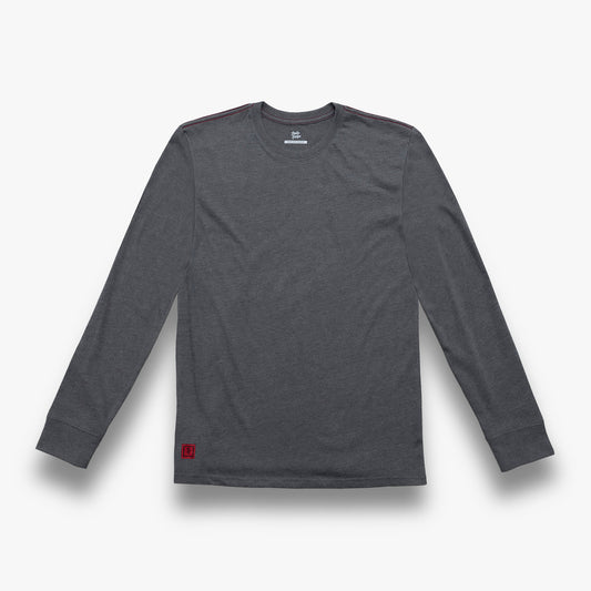 Charcoal Gray long-sleeve shirt on a white background
