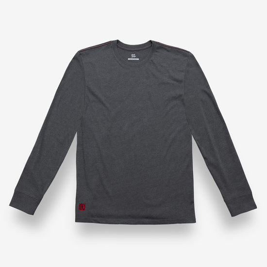 Charcoal Gray long-sleeve shirt on a white background