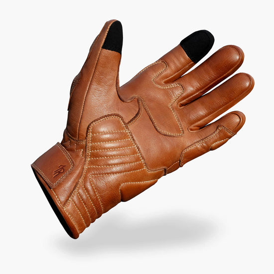 Golden Brown leather glove on a white background